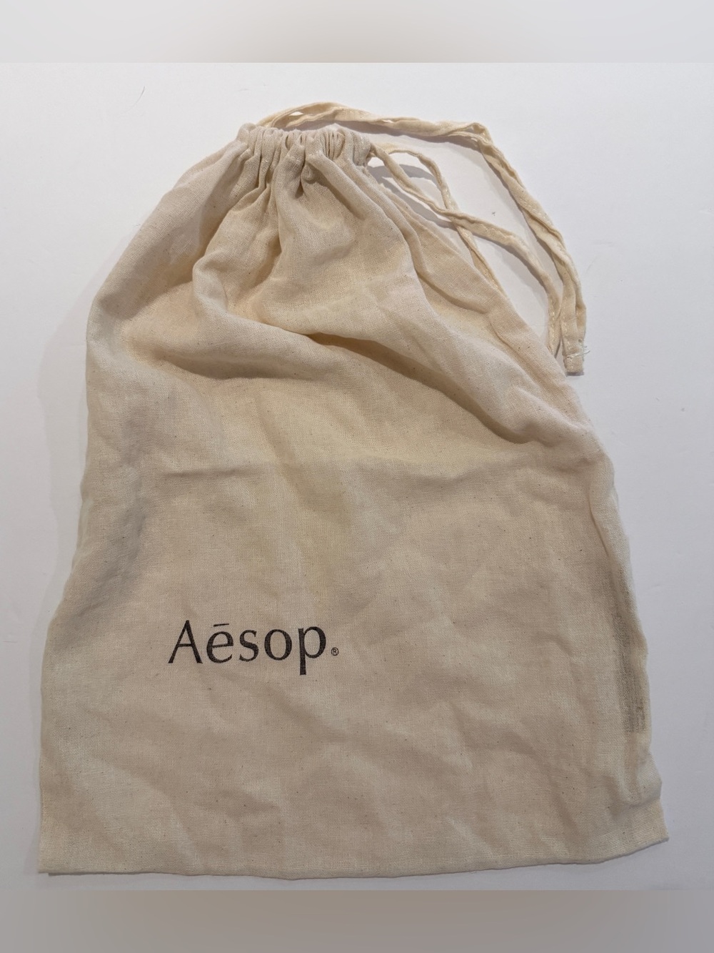 Aesop Drawstring Cotton Pouch in Natural